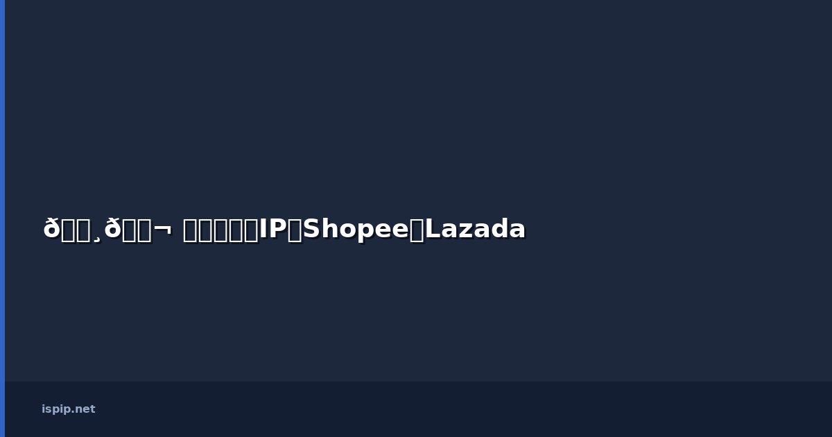 🇸🇬 新加坡住宅IP做Shopee和Lazada怎么选